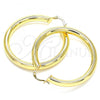 Oro Laminado Large Hoop, Gold Filled Style Hollow Design, Polished, Golden Finish, 02.170.0314.50