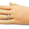 Oro Laminado Multi Stone Ring, Gold Filled Style Baguette Design, with White Cubic Zirconia, Polished, Golden Finish, 01.283.0052.08