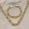 Oro Laminado Necklace and Bracelet, Gold Filled Style Polished, Golden Finish, 06.331.0003