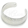 Rhodium Plated Individual Bangle, Greek Key Design, Polished, Rhodium Finish, 07.329.0001.1 (18 MM Thickness, One size fits all)