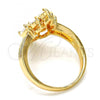 Oro Laminado Multi Stone Ring, Gold Filled Style with White Cubic Zirconia, Polished, Golden Finish, 01.210.0054.08 (Size 8)