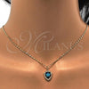 Oro Laminado Pendant Necklace, Gold Filled Style Star Design, with Blue Topaz Opal and White Micro Pave, Polished, Golden Finish, 04.63.1325.2.18