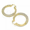 Oro Laminado Medium Hoop, Gold Filled Style Hollow Design, Diamond Cutting Finish, Golden Finish, 02.170.0289.35