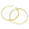 Oro Laminado Large Hoop, Gold Filled Style Hollow Design, Diamond Cutting Finish, Golden Finish, 02.213.0150.50