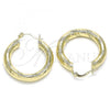 Oro Laminado Medium Hoop, Gold Filled Style Diamond Cutting Finish, Golden Finish, 02.170.0309.30