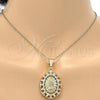 Oro Laminado Religious Pendant, Gold Filled Style Guadalupe Design, with White Cubic Zirconia, Polished, Golden Finish, 05.120.0030