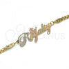 Oro Laminado Fancy Bracelet, Gold Filled Style Nameplate Design, Polished, Tricolor, 03.63.1974.1.08