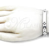 Stainless Steel Solid Bracelet, Cross Design, Polished, Steel Finish, 03.114.0412.08