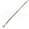 Sterling Silver Tennis Bracelet, with Multicolor Cubic Zirconia, Polished, Rhodium Finish, 03.332.0002.07