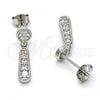 Sterling Silver Dangle Earring, with White Cubic Zirconia, Polished, Rhodium Finish, 02.175.0132