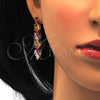Oro Laminado Necklace and Earring, Gold Filled Style with Multicolor Cubic Zirconia, Polished, Golden Finish, 06.205.0009