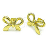 Oro Laminado Stud Earring, Gold Filled Style Bow Design, Polished, Golden Finish, 02.341.0200
