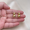 Oro Laminado Stud Earring, Gold Filled Style Chunky and Hollow Design, Polished, Golden Finish, 02.341.0209