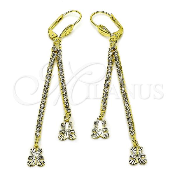 Oro Laminado Long Earring, Gold Filled Style Teddy Bear Design, with  Cubic Zirconia, Golden Finish, 5.085.007