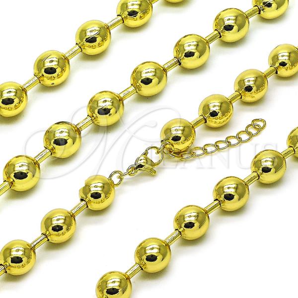 Oro Laminado Basic Necklace, Gold Filled Style Chunky Design, Polished, Golden Finish, 04.341.0139.18