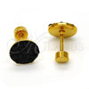 Stainless Steel Stud Earring, with Black Crystal, Polished, Golden Finish, 02.271.0007.7