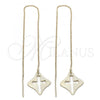 Oro Laminado Threader Earring, Gold Filled Style Cross Design, Golden Finish, 5.113.001