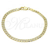 Oro Laminado Basic Bracelet, Gold Filled Style Curb Design, Polished, Golden Finish, 04.213.0237.08