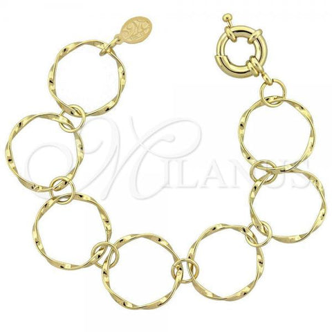 Oro Laminado Fancy Bracelet, Gold Filled Style Polished, Golden Finish, 04.63.0176.08