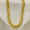 Oro Laminado Basic Necklace, Gold Filled Style Miami Cuban Design, Polished, Golden Finish, 03.278.0002.24
