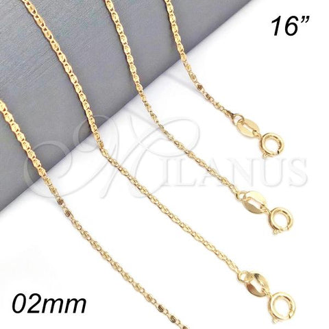 Oro Laminado Basic Necklace, Gold Filled Style Mariner Design, Polished, Golden Finish, 04.32.0021.16