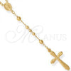 Oro Laminado Thin Rosary, Gold Filled Style Divino Niño and Crucifix Design, Polished, Golden Finish, 5.218.005.28