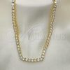 Oro Laminado Fancy Necklace, Gold Filled Style with White Cubic Zirconia, Polished, Golden Finish, 04.284.0006.24