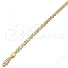 Oro Laminado Basic Necklace, Gold Filled Style Pave Mariner Design, Diamond Cutting Finish, Golden Finish, 5.222.032.30
