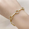 Oro Laminado Tennis Bracelet, Gold Filled Style with White Cubic Zirconia, Polished, Golden Finish, 03.213.0333.08