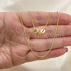 Oro Laminado Basic Necklace, Gold Filled Style Miami Cuban Design, Golden Finish, 04.09.0178.16