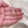Oro Laminado Stud Earring, Gold Filled Style Polished, Golden Finish, 02.195.0179