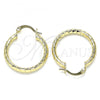 Oro Laminado Medium Hoop, Gold Filled Style Diamond Cutting Finish, Golden Finish, 02.213.0243.1.25