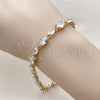 Oro Laminado Tennis Bracelet, Gold Filled Style with White Cubic Zirconia, Polished, Golden Finish, 03.283.0023.08