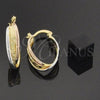 Oro Laminado Medium Hoop, Gold Filled Style Diamond Cutting Finish, Tricolor, 5.155.018.1