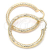 Oro Laminado Medium Hoop, Gold Filled Style Hollow Design, Diamond Cutting Finish, Golden Finish, 5.139.009.40