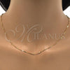 Oro Laminado Basic Necklace, Gold Filled Style Singapore Design, Polished, Golden Finish, 04.65.0184.18