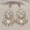 Oro Laminado Chandelier Earring, Gold Filled Style Teardrop Design, Polished, Tricolor, 02.331.0024