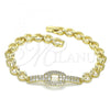 Oro Laminado Basic Bracelet, Gold Filled Style with White Cubic Zirconia, Polished, Golden Finish, 03.283.0043.08