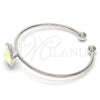 Rhodium Plated Individual Bangle, with Aurore Boreale Swarovski Crystals, Polished, Rhodium Finish, 07.239.0012.5 (02 MM Thickness, One size fits all)