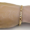 Gold Tone Basic Bracelet, Figaro Design, Polished, Golden Finish, 04.242.0017.09GT