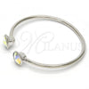 Rhodium Plated Individual Bangle, with Aurore Boreale Swarovski Crystals, Polished, Rhodium Finish, 07.239.0014.2 (03 MM Thickness, One size fits all)