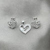 Sterling Silver Earring and Pendant Adult Set, Polished, Silver Finish, 10.398.0004