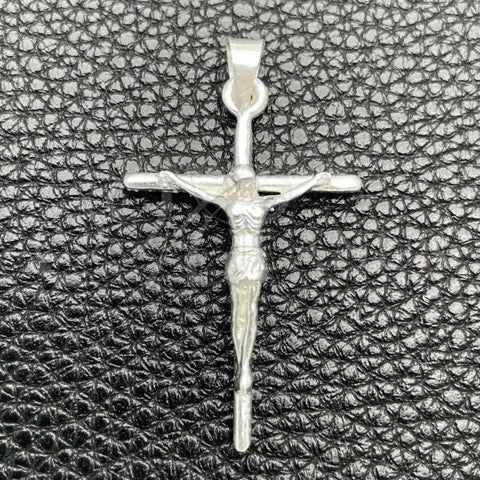 Sterling Silver Religious Pendant, Crucifix Design, Polished, Silver Finish, 05.392.0034
