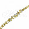 Oro Laminado Fancy Bracelet, Gold Filled Style with White Cubic Zirconia, Polished, Golden Finish, 03.357.0013.07