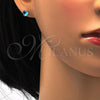 Stainless Steel Stud Earring, Heart Design, with Blue Topaz Cubic Zirconia, Polished, Golden Finish, 02.271.0009.7
