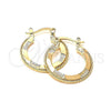 Oro Laminado Small Hoop, Gold Filled Style Diamond Cutting Finish, Golden Finish, 5.147.043