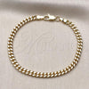 Oro Laminado Basic Bracelet, Gold Filled Style Miami Cuban Design, Polished, Golden Finish, 04.63.1397.07