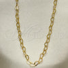 Oro Laminado Basic Necklace, Gold Filled Style Rolo and Heart Design, Polished, Golden Finish, 04.213.0224.18
