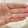 Oro Laminado Basic Necklace, Gold Filled Style Rat Tail Design, Golden Finish, 04.09.0181.20