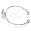 Rhodium Plated Individual Bangle, with Crystal Blue Shade Swarovski Crystals, Polished, Rhodium Finish, 07.239.0006.3 (02 MM Thickness, One size fits all)